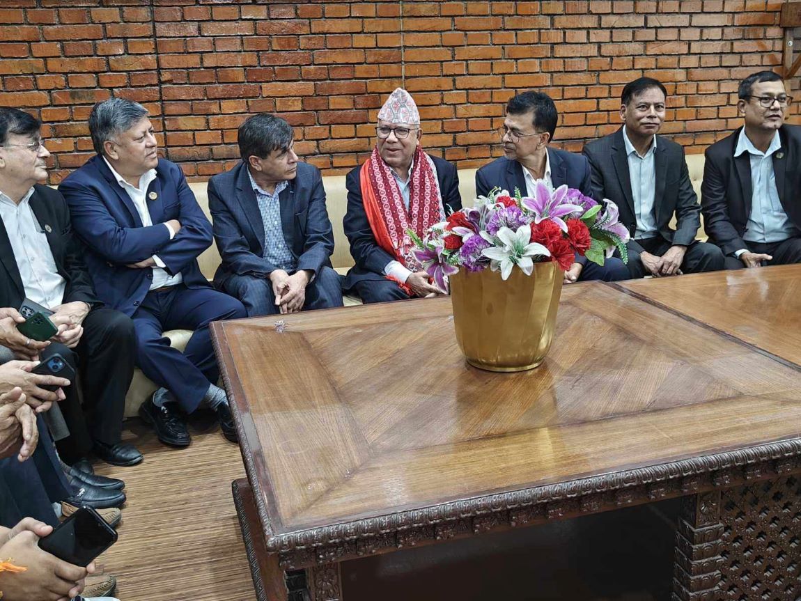 madhav nepal in airport